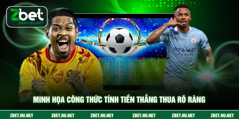 Kèo 3/4 - Cách Đọc Và Phân Tích Chuẩn Xác Nhất Từ ZBET Minh họa công thức tính tiền thắng thua rõ ràng